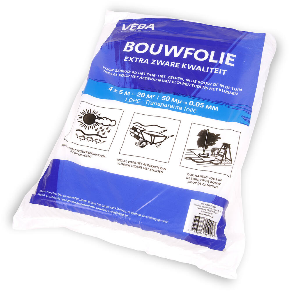 VEBA Bouwfolie Extra 4x5 m 1-Pack 50Mu LDPE