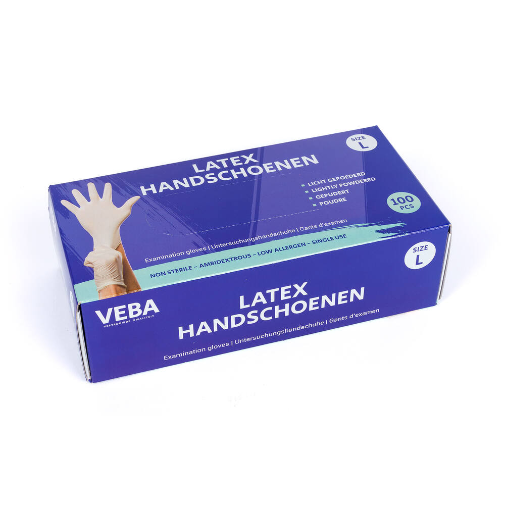 VEBA Latex Handschoen Doos 100 st L