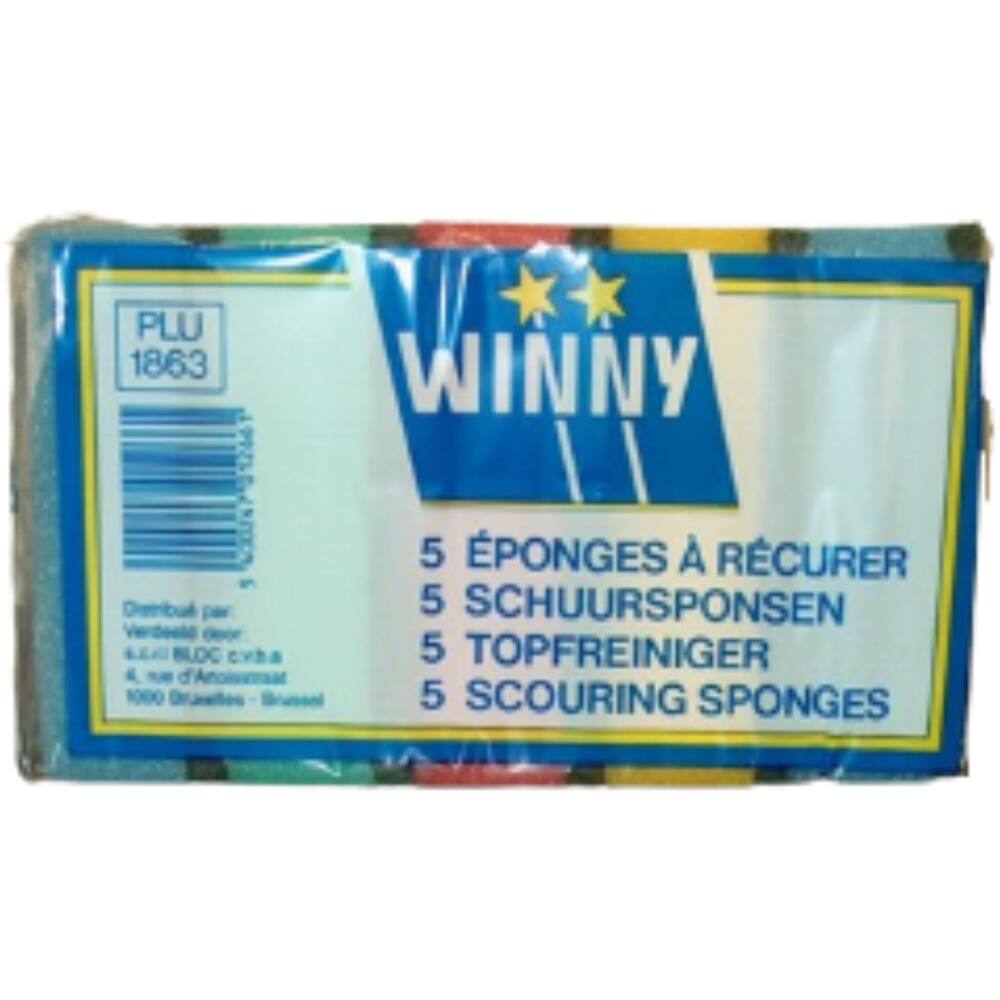 Winny Schuurspons Geel/Groen 5 st