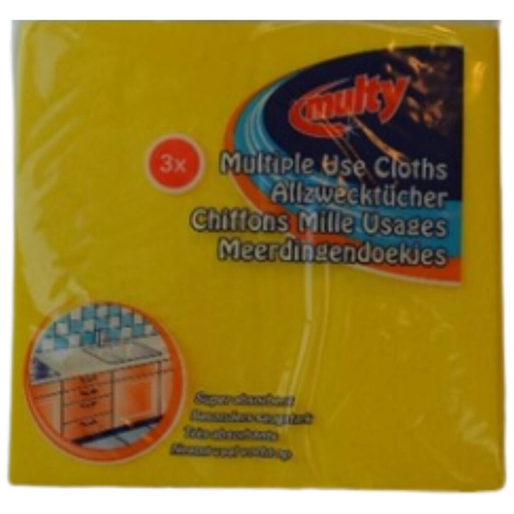 Multy Meerdingendoekje Viscose Geel 3 st