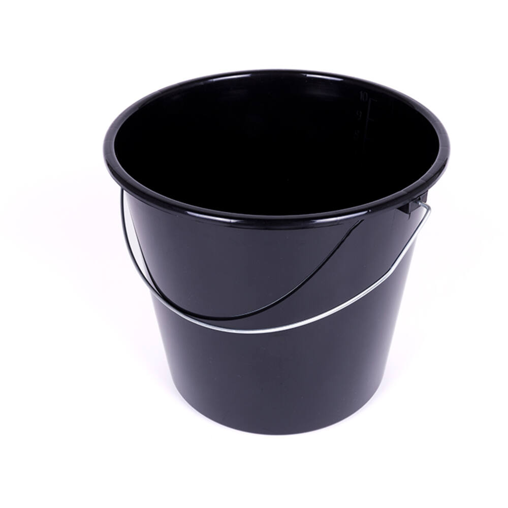 Huishoudemmer Zwart Rond 10 L