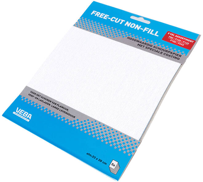 VEBA Schuurpapier Vellen 23 x 28cm Zink Stearaat Assorti 5 st (P80, P100, P120, P180, P240)