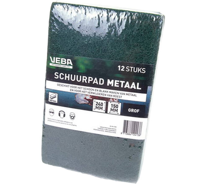 VEBA Schuurpad Metaal Grof (Groen) 150x240 mm 12 st