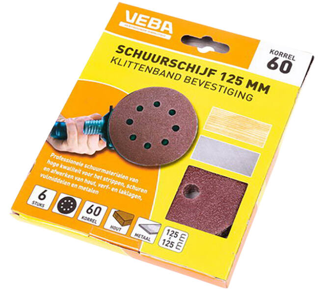 VEBA Schuurschijf Klittenband 125 mm 10 st P60
