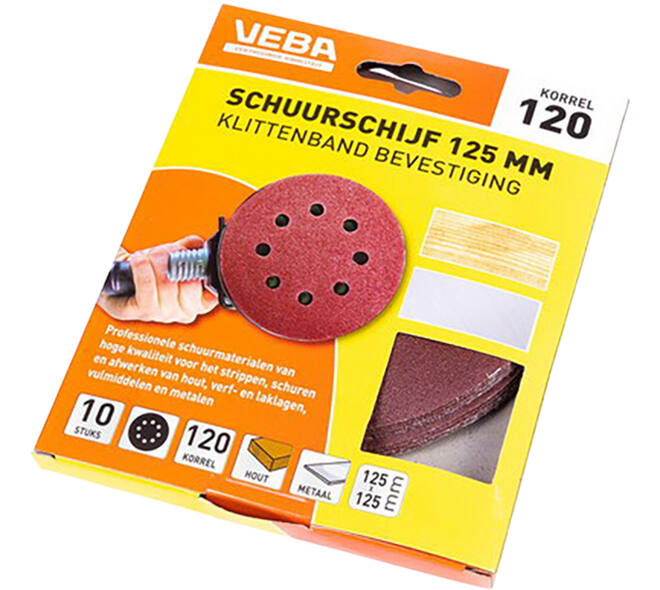 VEBA Schuurschijf Klittenband 125 mm 10 st P120