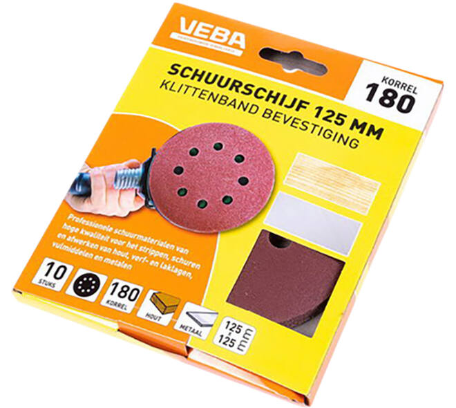 VEBA Schuurschijf Klittenband 125 mm 10 st P180