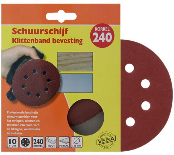 VEBA Schuurschijf Klittenband 125 mm 10 st P240