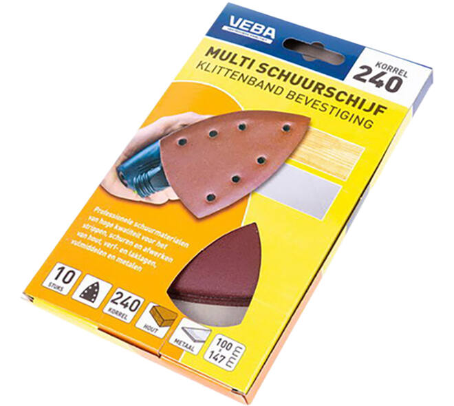 VEBA Multi Schuurschijf Met Klittenband 110x147 mm 7 Gaten 10 st P240