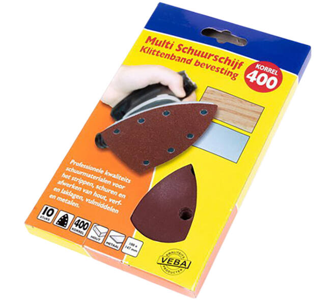 VEBA Multi Schuurschijf Met Klittenband 110x147 mm 7 Gaten 10 st P400