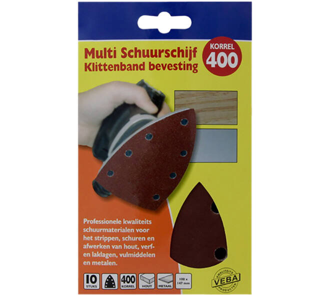 VEBA Multi Schuurschijf Met Klittenband 110x147 mm 7 Gaten 10 st P400