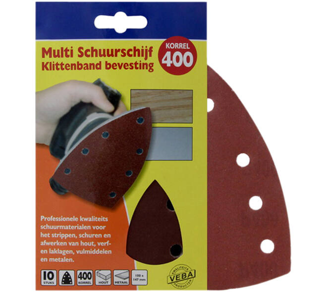 VEBA Multi Schuurschijf Met Klittenband 110x147 mm 7 Gaten 10 st P400