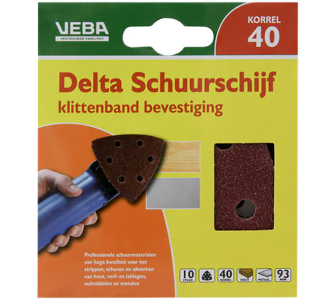 VEBA Klittenband Schuurpapier Delta 96 mm 10 st P40