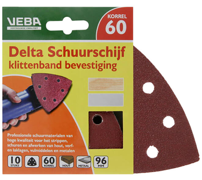 VEBA Klittenband Schuurpapier Delta 96 mm 10 st P60