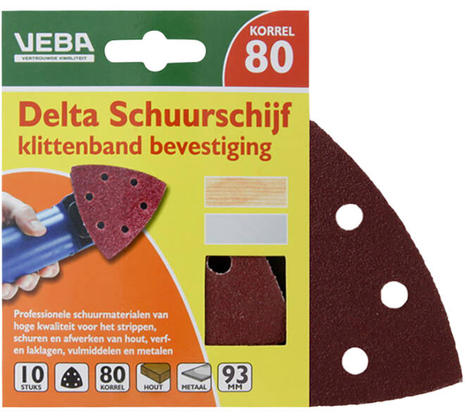 VEBA Klittenband Schuurpapier Delta 96 mm 10 st P80