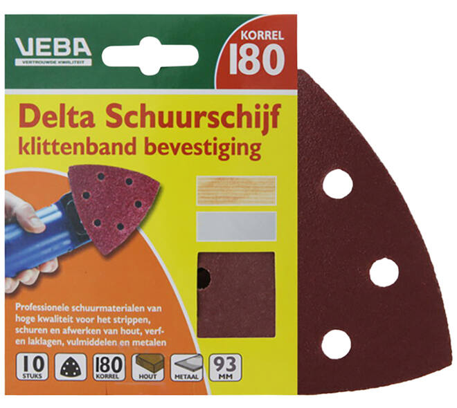VEBA Klittenband Schuurpapier Delta 96 mm 10 st P180