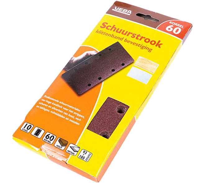 VEBA Schuurstrook Klittenband 93x185 mm 8 Gaten 6 st P60