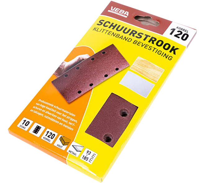VEBA Schuurstrook Klittenband 93x185 mm 8 Gaten 6 st P120