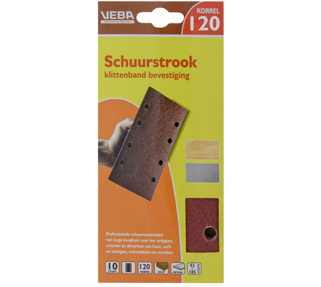 VEBA Schuurstrook Klittenband 93x185 mm 8 Gaten 6 st P120
