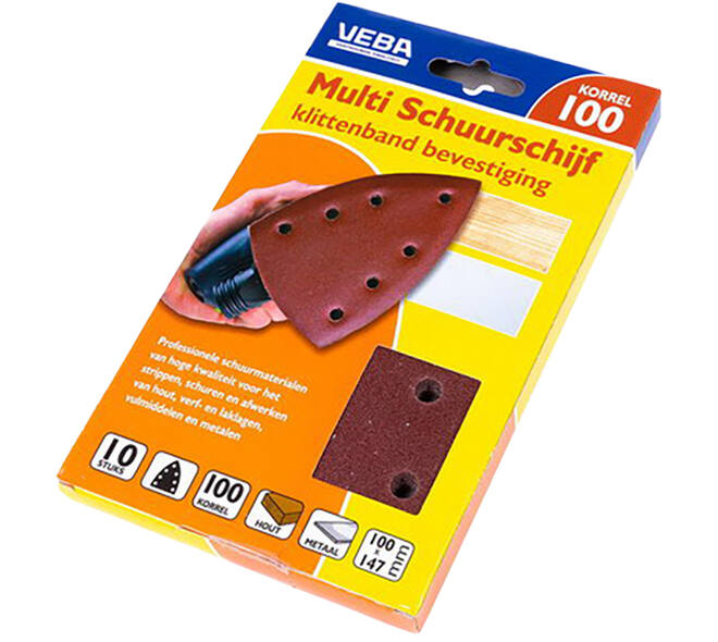 VEBA Multi Schuurschijf Met Klittenband 110x147 mm 7 Gaten 10 st P100