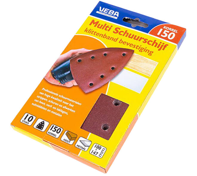 VEBA Multi Schuurschijf Met Klittenband 110x147 mm 7 Gaten 10 st P150