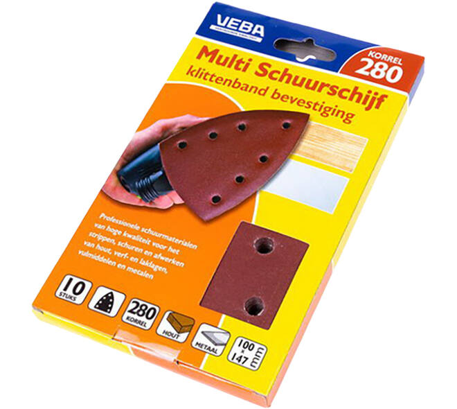 VEBA Multi Schuurschijf Met Klittenband 110x147 mm 7 Gaten 10 st P280