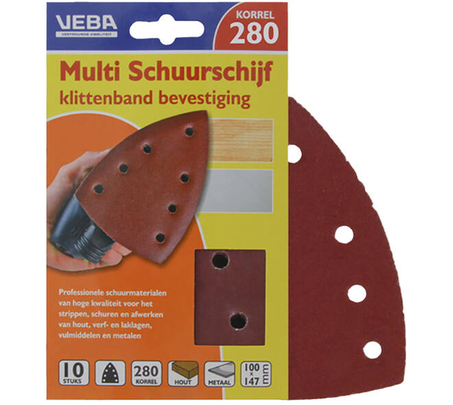 VEBA Multi Schuurschijf Met Klittenband 110x147 mm 7 Gaten 10 st P280