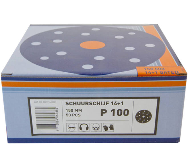VEBA Schuurschijf Klittenband 150 mm 14+1 Gaten 50 st P100