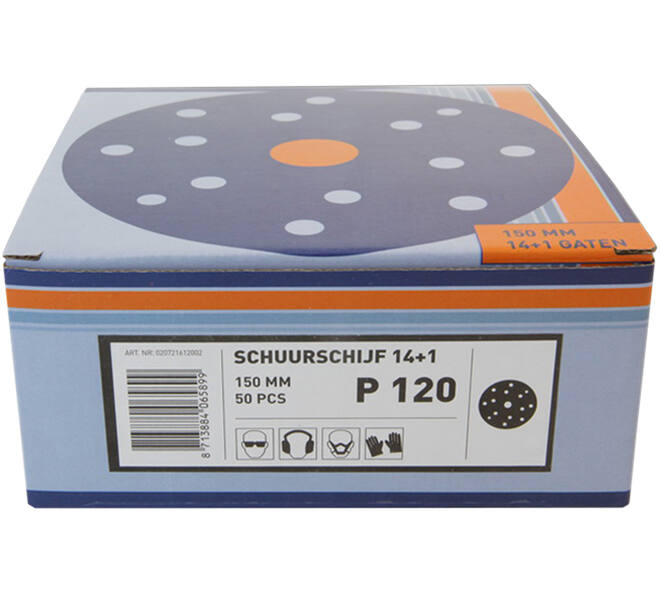 VEBA Schuurschijf Klittenband 150 mm 14+1 Gaten 50 st P120