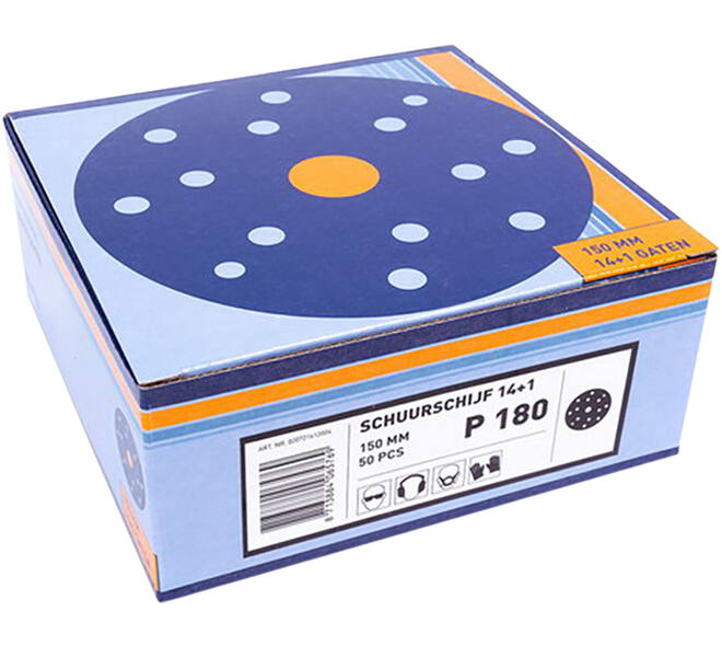 VEBA Schuurschijf Klittenband 150 mm 14+1 Gaten 50 st P180