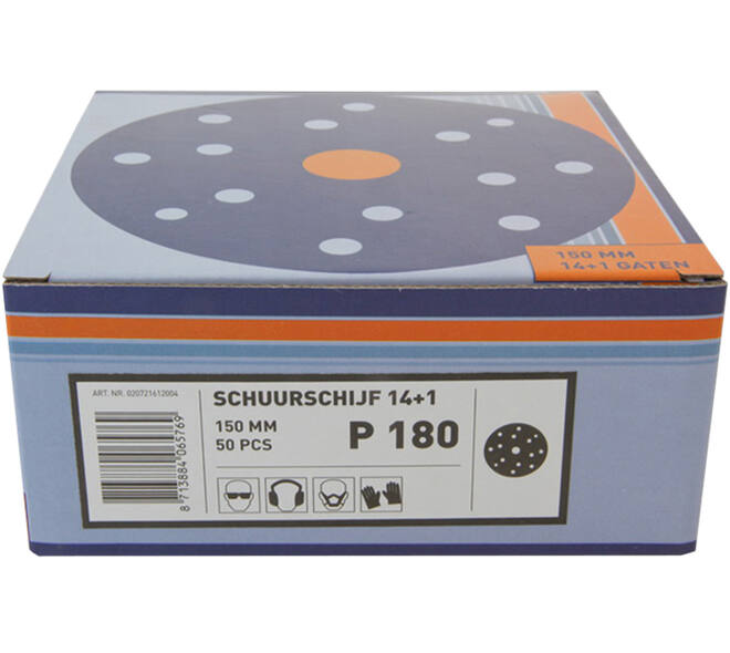 VEBA Schuurschijf Klittenband 150 mm 14+1 Gaten 50 st P180