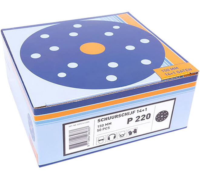 VEBA Schuurschijf Klittenband 150 mm 14+1 Gaten 50 st P220