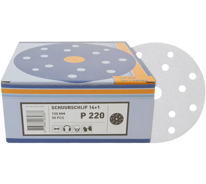 VEBA Schuurschijf Klittenband 150 mm 14+1 Gaten 50 st P220