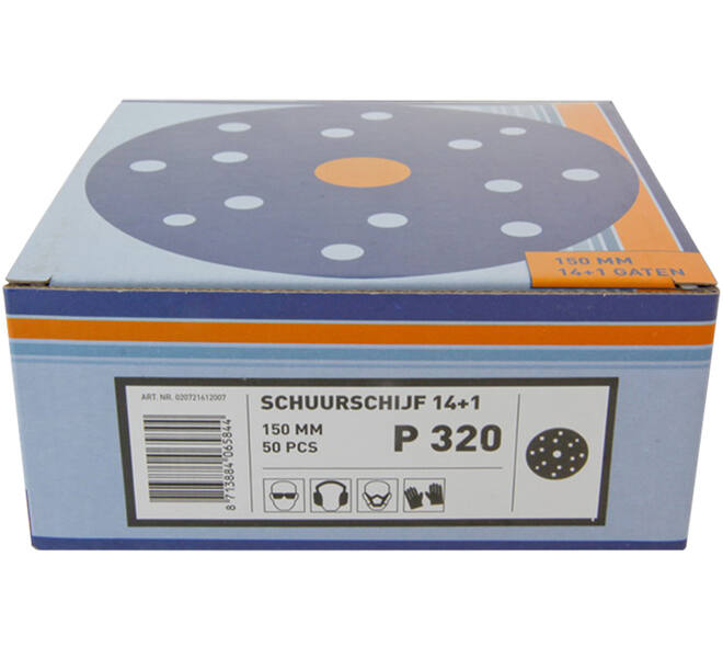 VEBA Schuurschijf Klittenband 150 mm 14+1 Gaten 50 st P320