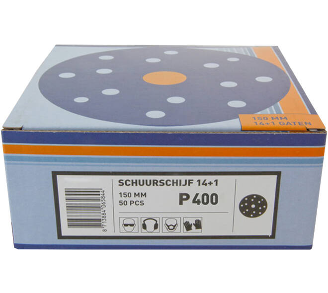 VEBA Schuurschijf Klittenband 150 mm 14+1 Gaten 50 st P400