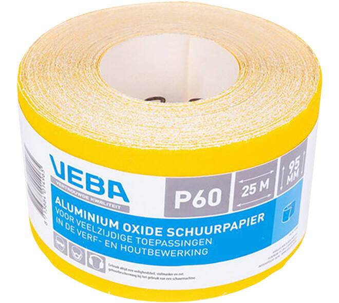 VEBA Schuurpapier Rol 95 mmx25 m Aluminium Oxide P60