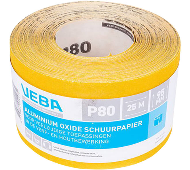 VEBA Schuurpapier Rol 95 mmx25 m Aluminium Oxide P80