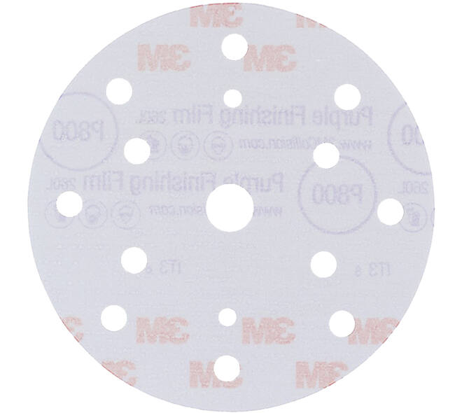 3M Hookit Purple Finishing Film Schuurschijf 260L, 150 mm, 15 Gaten, P800, 50 st, 51155