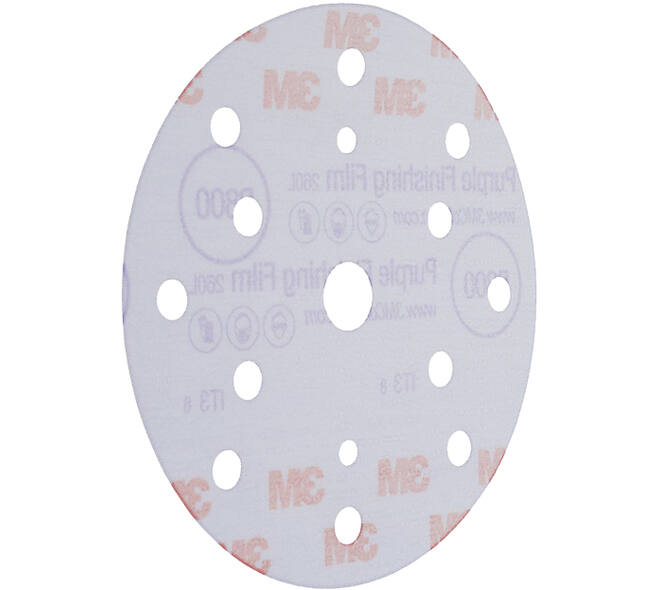 3M Hookit Purple Finishing Film Schuurschijf 260L, 150 mm, 15 Gaten, P800, 50 st, 51155