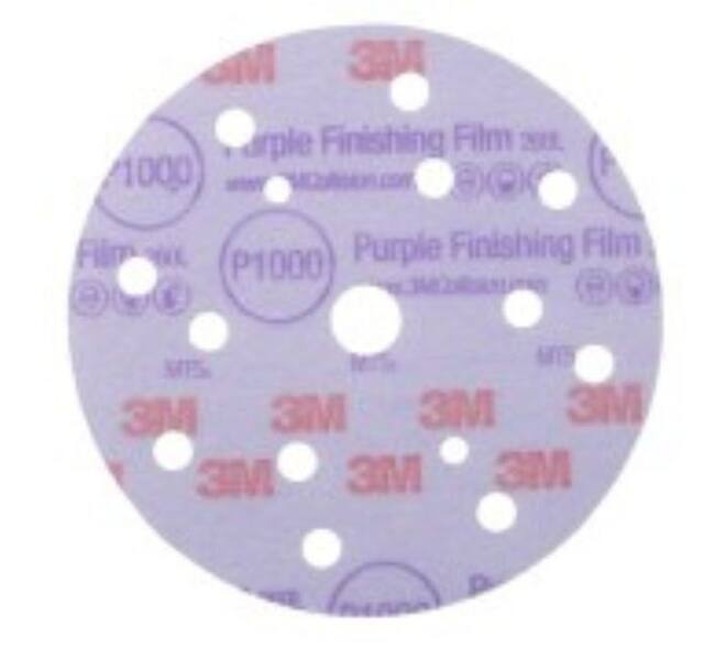 3M Hookit Purple Finishing Film Schuurschijf 260L, 150 mm, 15 Gaten, P1000, 50 st, 51157