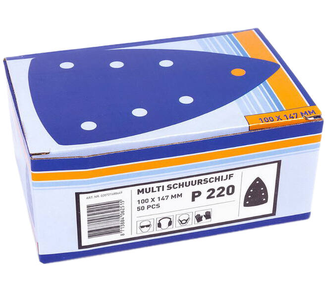 VEBA Multi Schuurschijf Klittenband 100x147 mm 7 Gaten 50 st P220