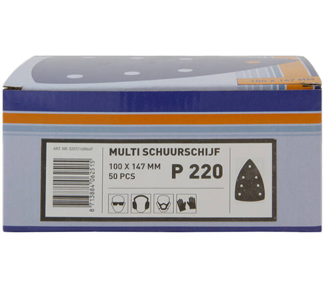 VEBA Multi Schuurschijf Klittenband 100x147 mm 7 Gaten 50 st P220