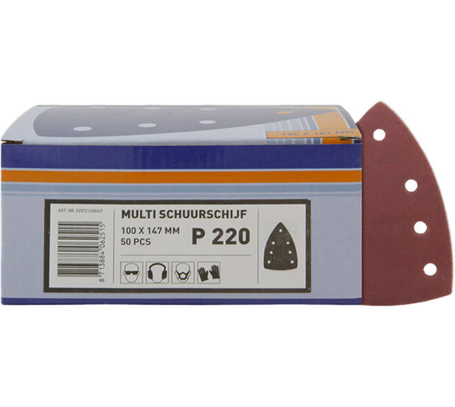 VEBA Multi Schuurschijf Klittenband 100x147 mm 7 Gaten 50 st P220