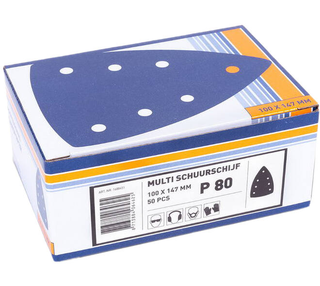 VEBA Multi Schuurschijf Klittenband 100x147 mm 7 Gaten 50 st P80
