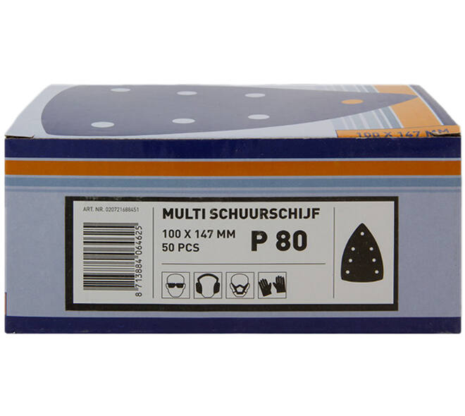 VEBA Multi Schuurschijf Klittenband 100x147 mm 7 Gaten 50 st P80