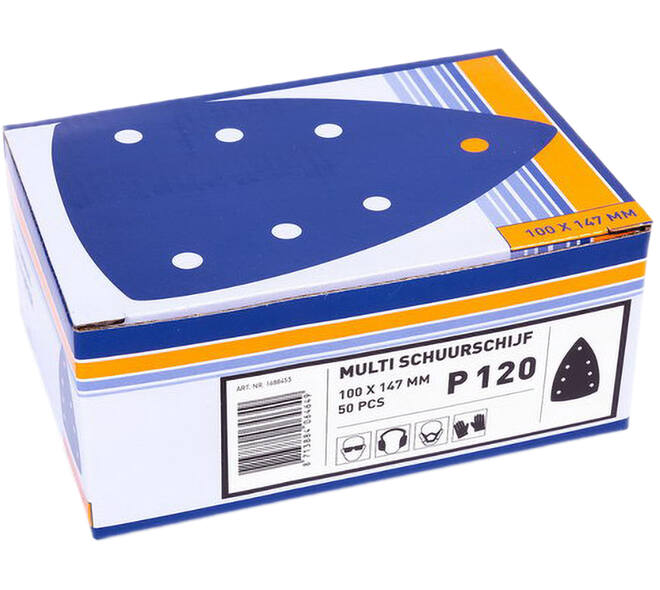 VEBA Multi Schuurschijf Klittenband 100x147 mm 7 Gaten 50 st P120