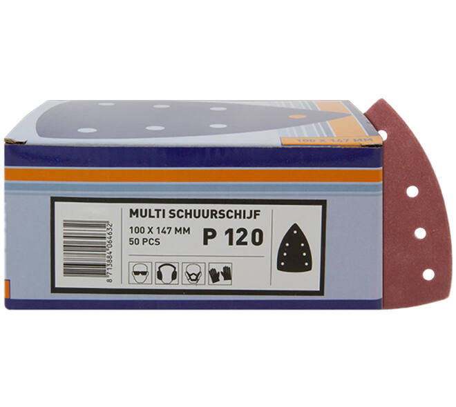 VEBA Multi Schuurschijf Klittenband 100x147 mm 7 Gaten 50 st P120
