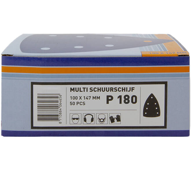 VEBA Multi Schuurschijf Klittenband 100x147 mm 7 Gaten 50 st P180