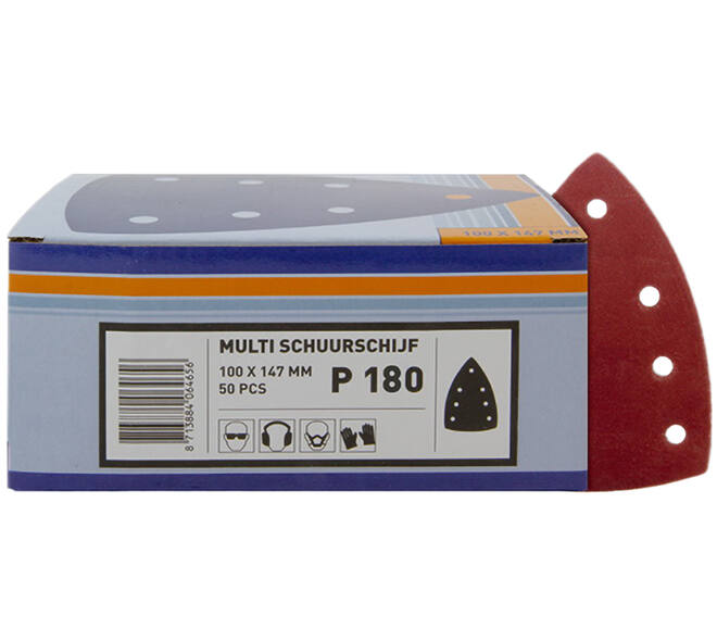 VEBA Multi Schuurschijf Klittenband 100x147 mm 7 Gaten 50 st P180
