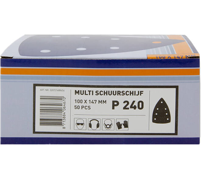 VEBA Multi Schuurschijf Klittenband 100x147 mm 7 Gaten 50 st P240