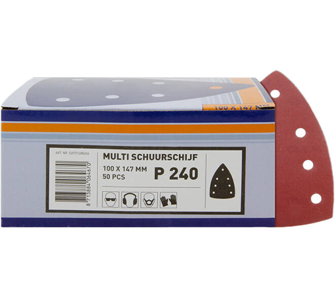 VEBA Multi Schuurschijf Klittenband 100x147 mm 7 Gaten 50 st P240